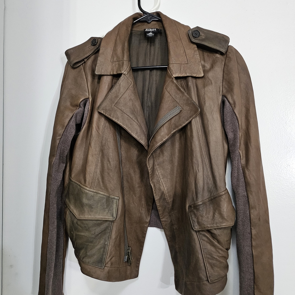 EDUN Brown Leather Jacket